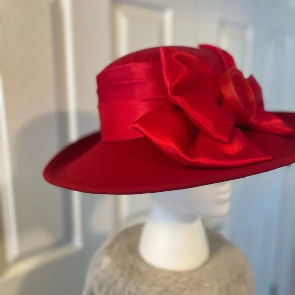 Accessories | Red Like New Wide Brim Ladies Hat | Poshmark display picture 2
